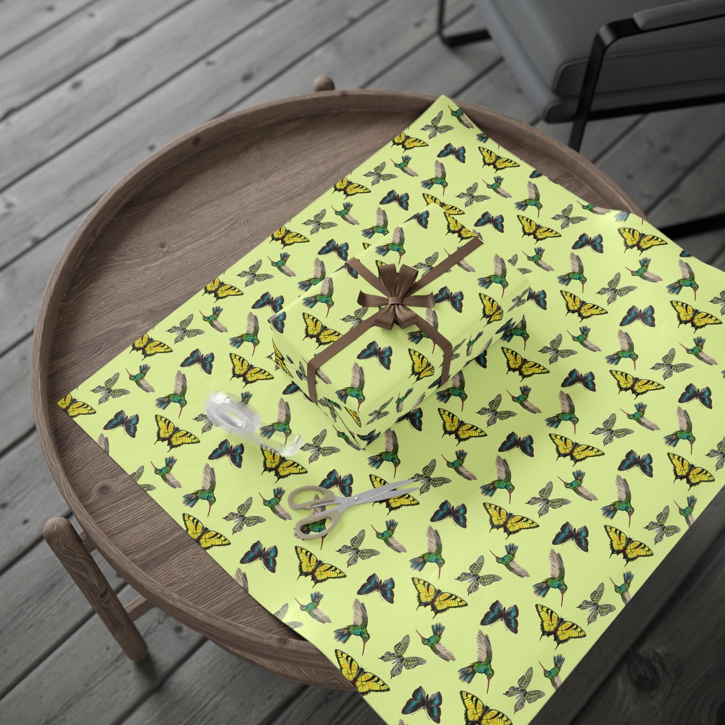 Butterfly & Bird Wrapping Paper - Eco-Friendly Gift Wrap, Floral Design for Holidays, Birthdays, Special Occasions, Artisan Decor