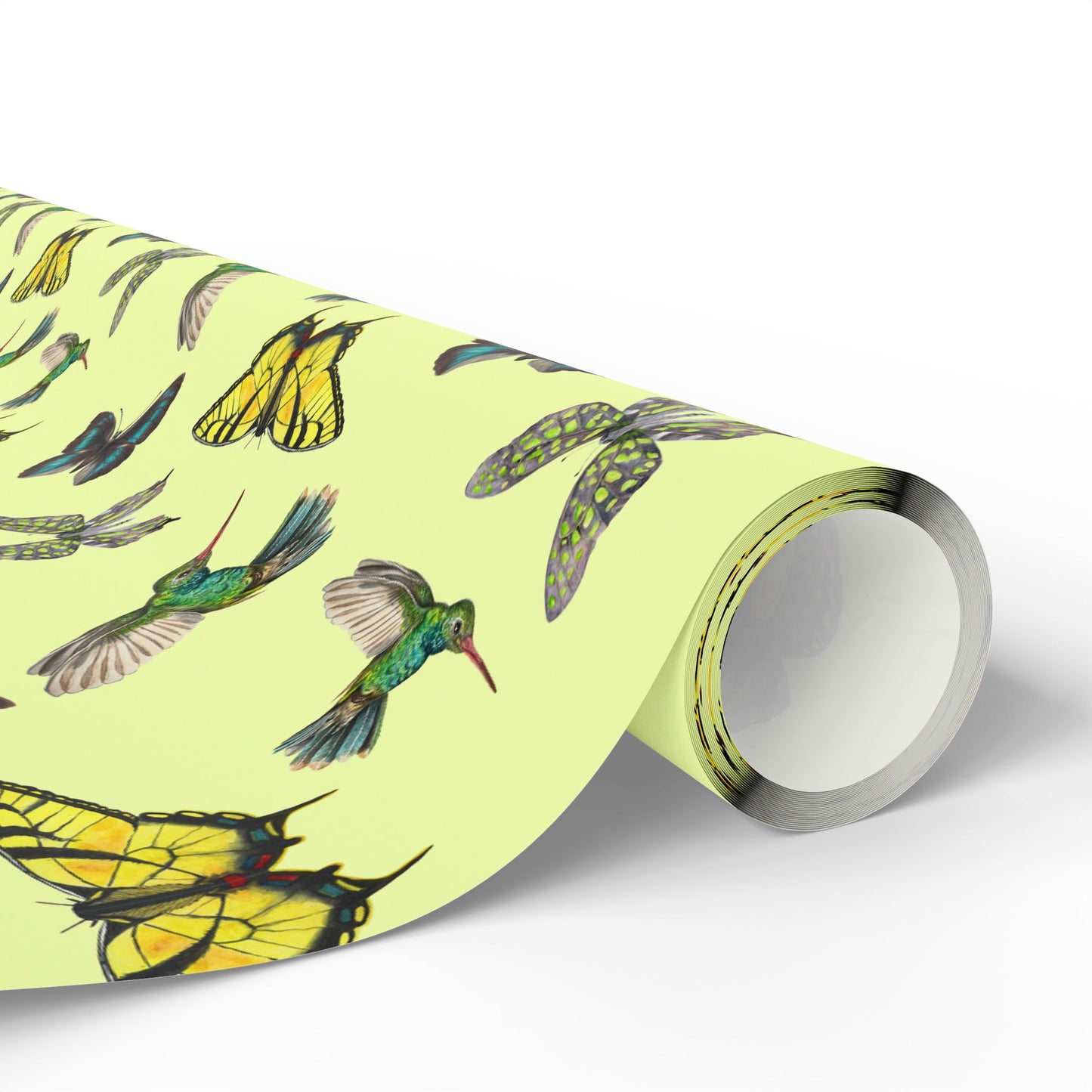 Butterfly & Bird Wrapping Paper - Eco-Friendly Gift Wrap, Floral Design for Holidays, Birthdays, Special Occasions, Artisan Decor