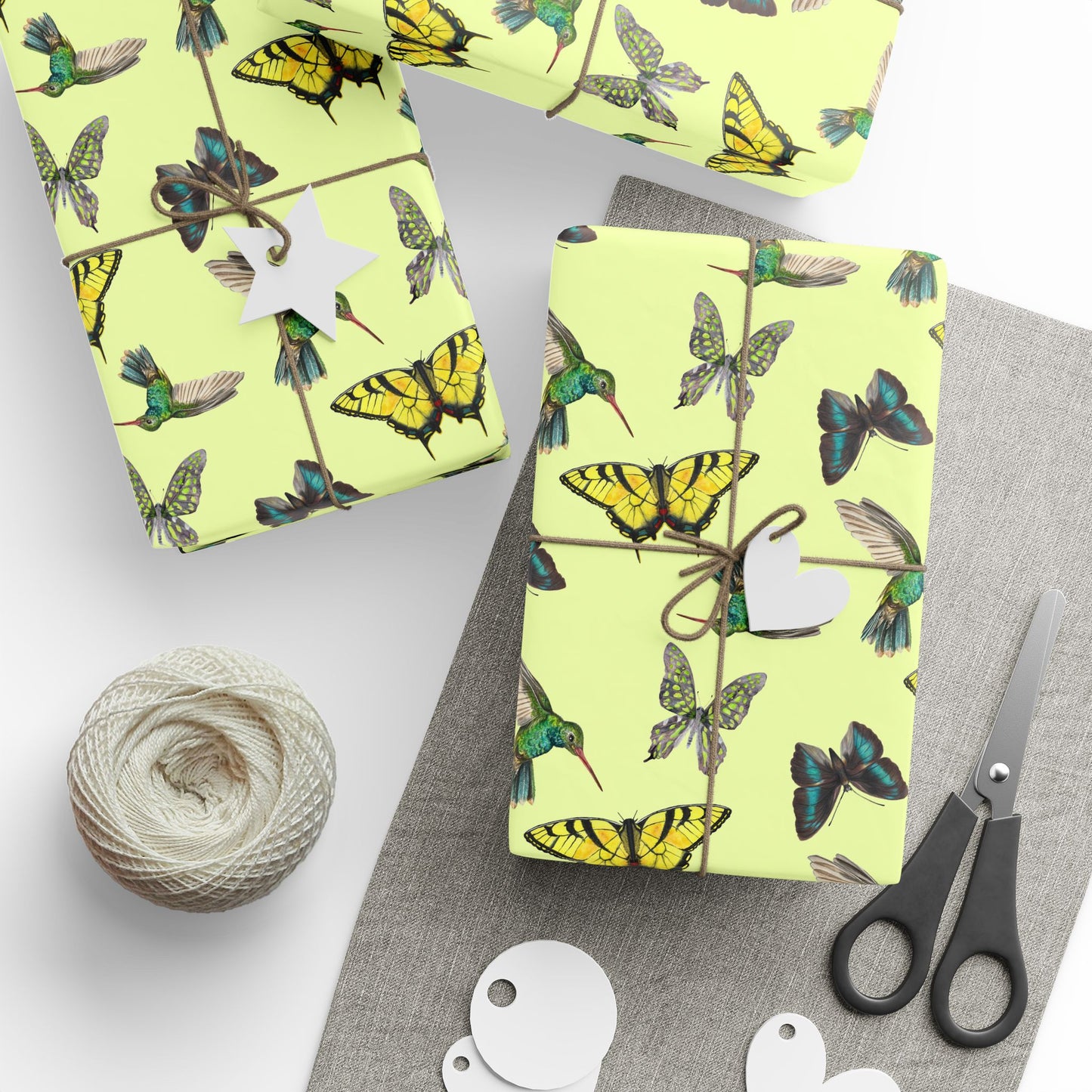 Butterfly & Bird Wrapping Paper - Eco-Friendly Gift Wrap, Floral Design for Holidays, Birthdays, Special Occasions, Artisan Decor