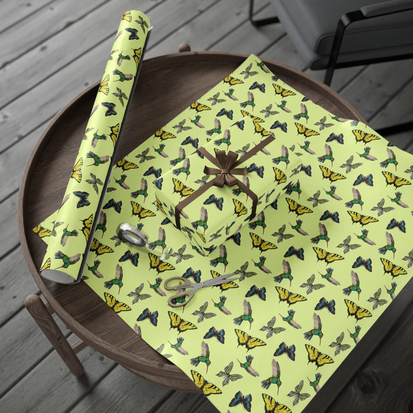 Butterfly & Bird Wrapping Paper - Eco-Friendly Gift Wrap, Floral Design for Holidays, Birthdays, Special Occasions, Artisan Decor