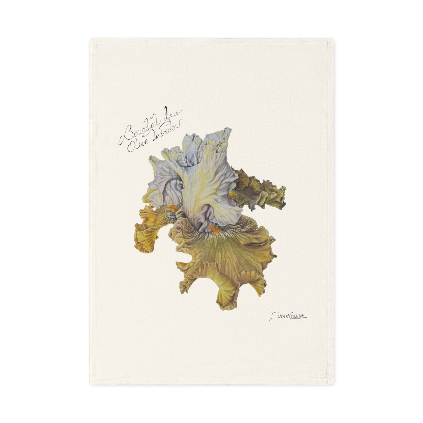Cotton Tea Towel - Botanical Bearded Iris Print