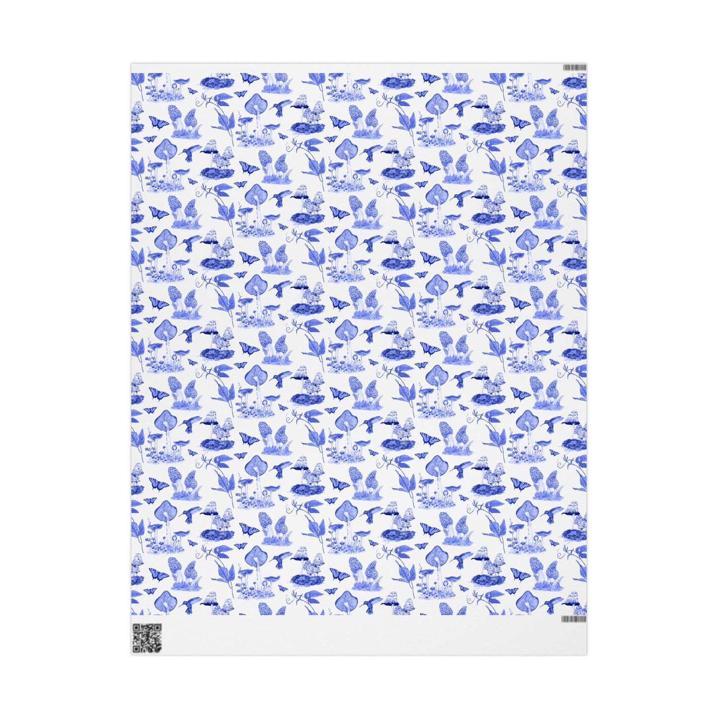 Elegant Floral Wrapping Paper, Gift Wrap for Special Occasions, Blue Botanical Design, Eco-Friendly Gift Wrap, Wrapping Paper Roll