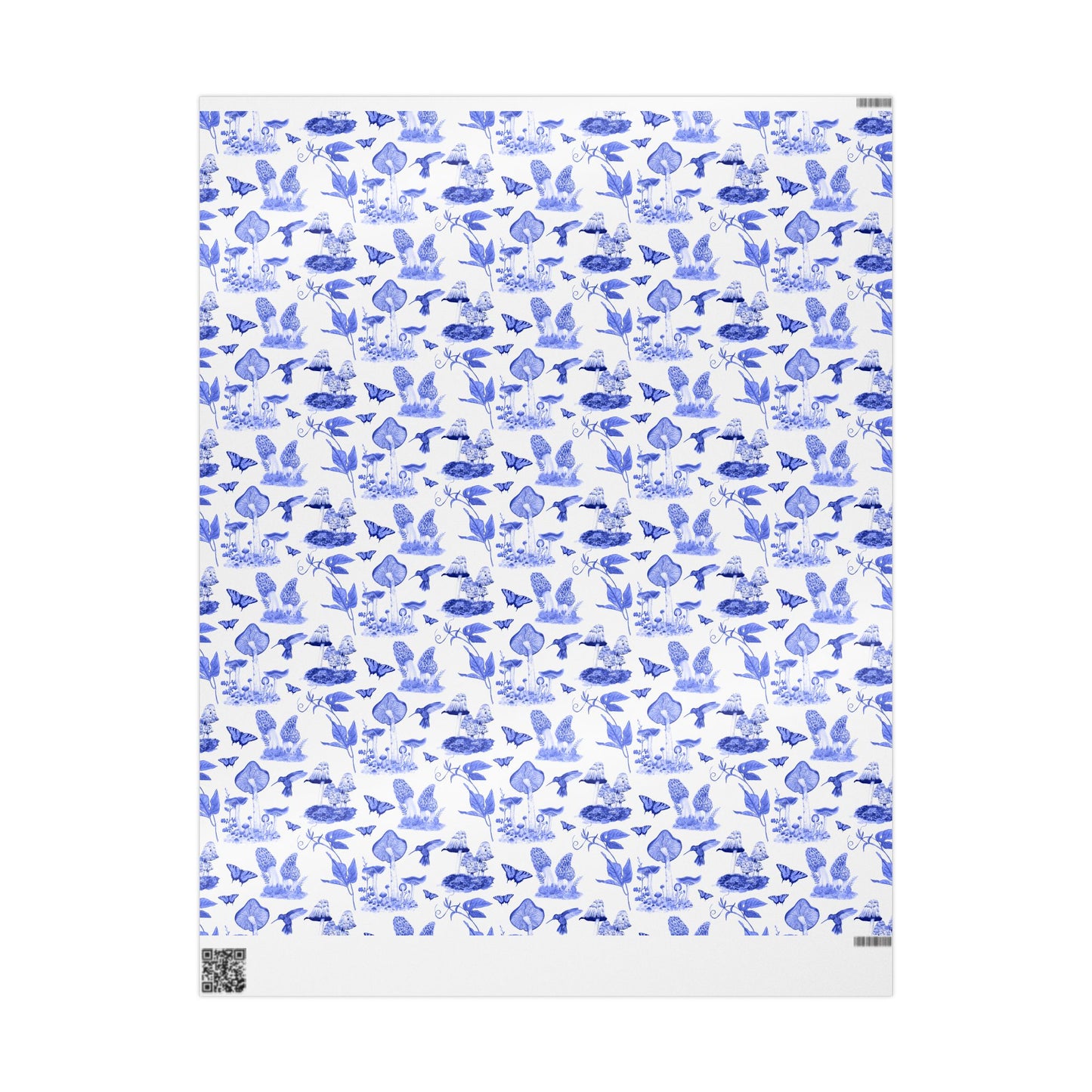 Elegant Floral Wrapping Paper, Gift Wrap for Special Occasions, Blue Botanical Design, Eco-Friendly Gift Wrap, Wrapping Paper Roll