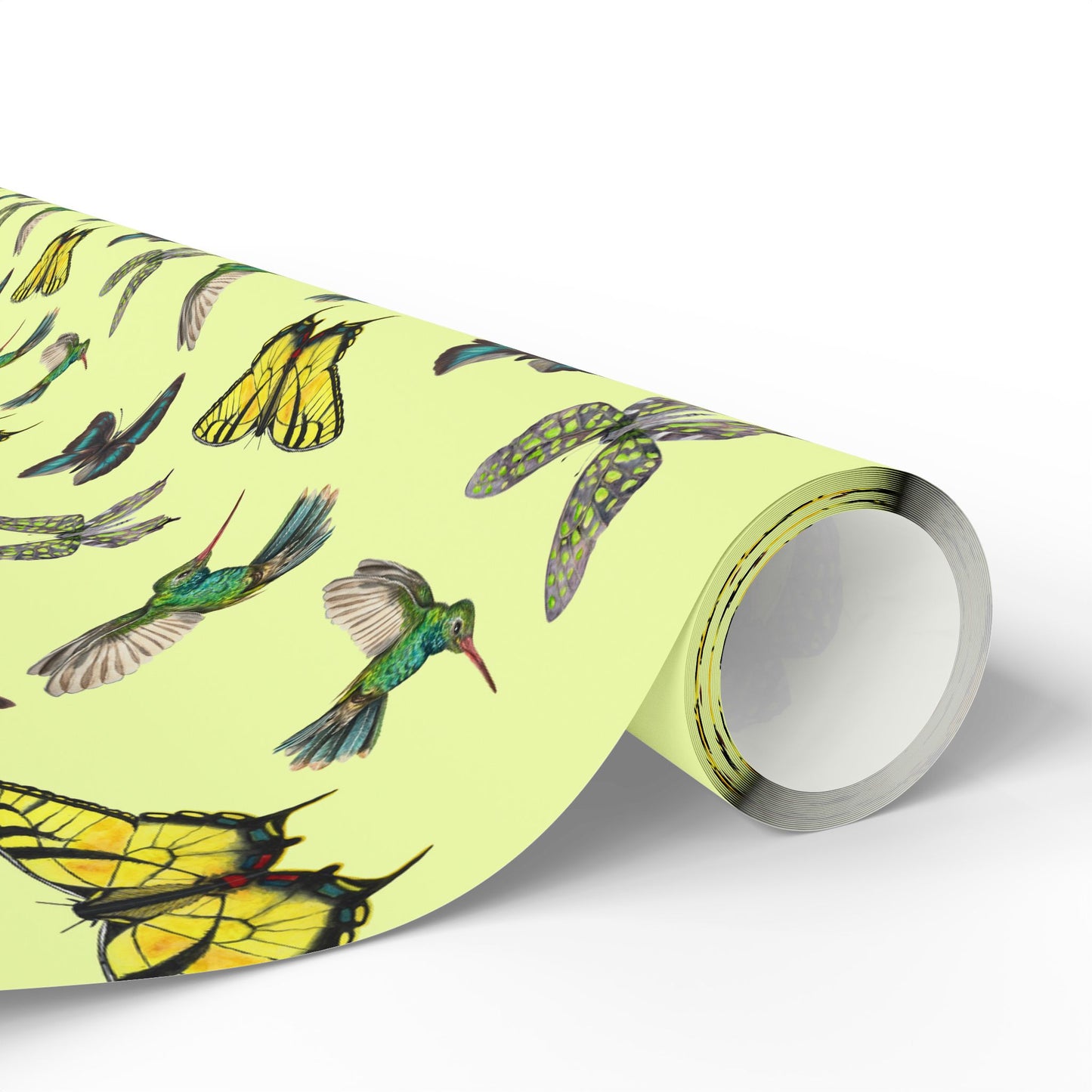 Butterfly & Bird Wrapping Paper - Eco-Friendly Gift Wrap, Floral Design for Holidays, Birthdays, Special Occasions, Artisan Decor
