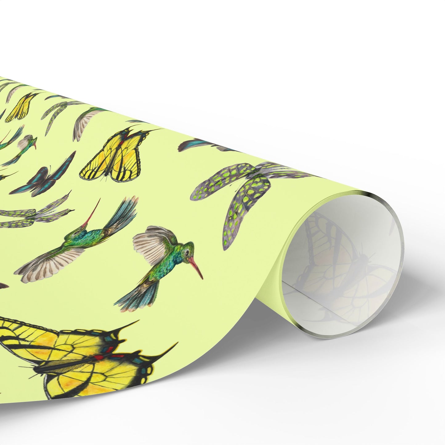 Butterfly & Bird Wrapping Paper - Eco-Friendly Gift Wrap, Floral Design for Holidays, Birthdays, Special Occasions, Artisan Decor