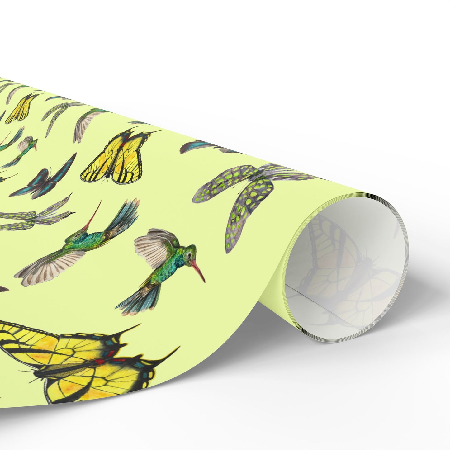 Butterfly & Bird Wrapping Paper - Eco-Friendly Gift Wrap, Floral Design for Holidays, Birthdays, Special Occasions, Artisan Decor