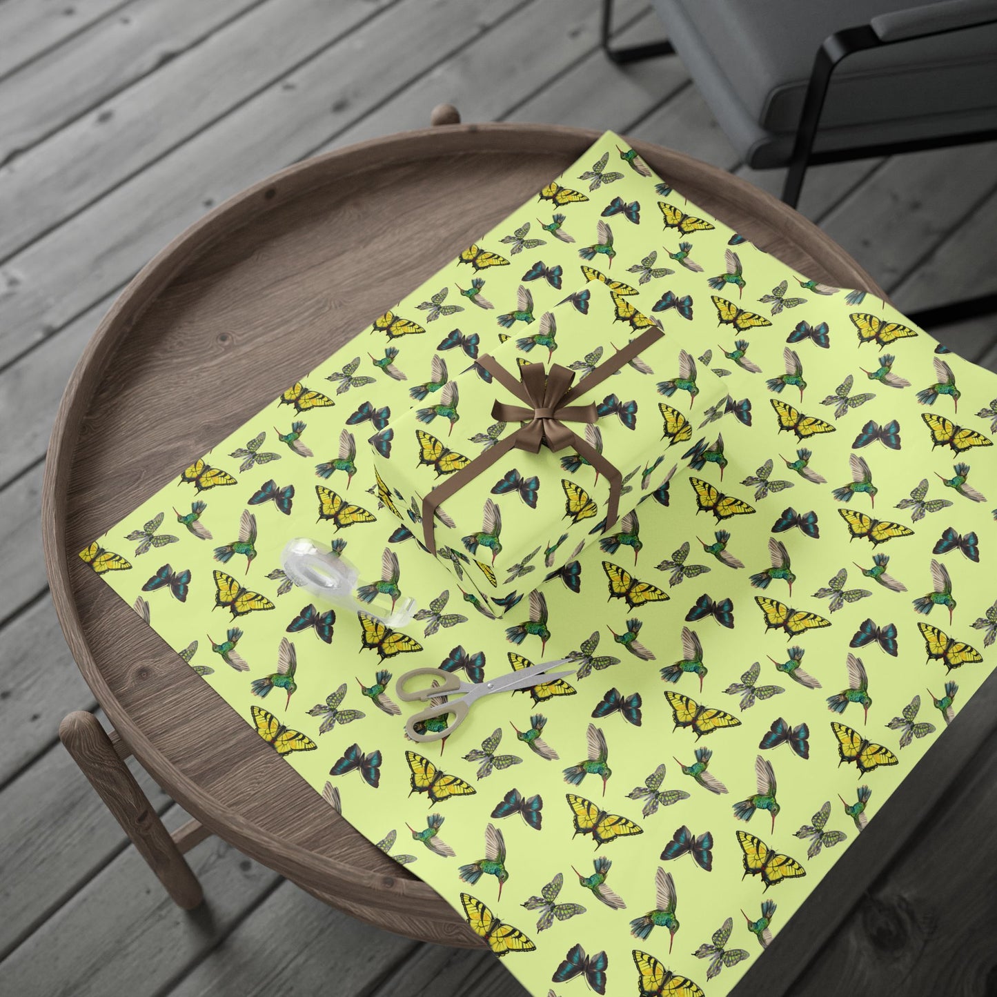 Butterfly & Bird Wrapping Paper - Eco-Friendly Gift Wrap, Floral Design for Holidays, Birthdays, Special Occasions, Artisan Decor