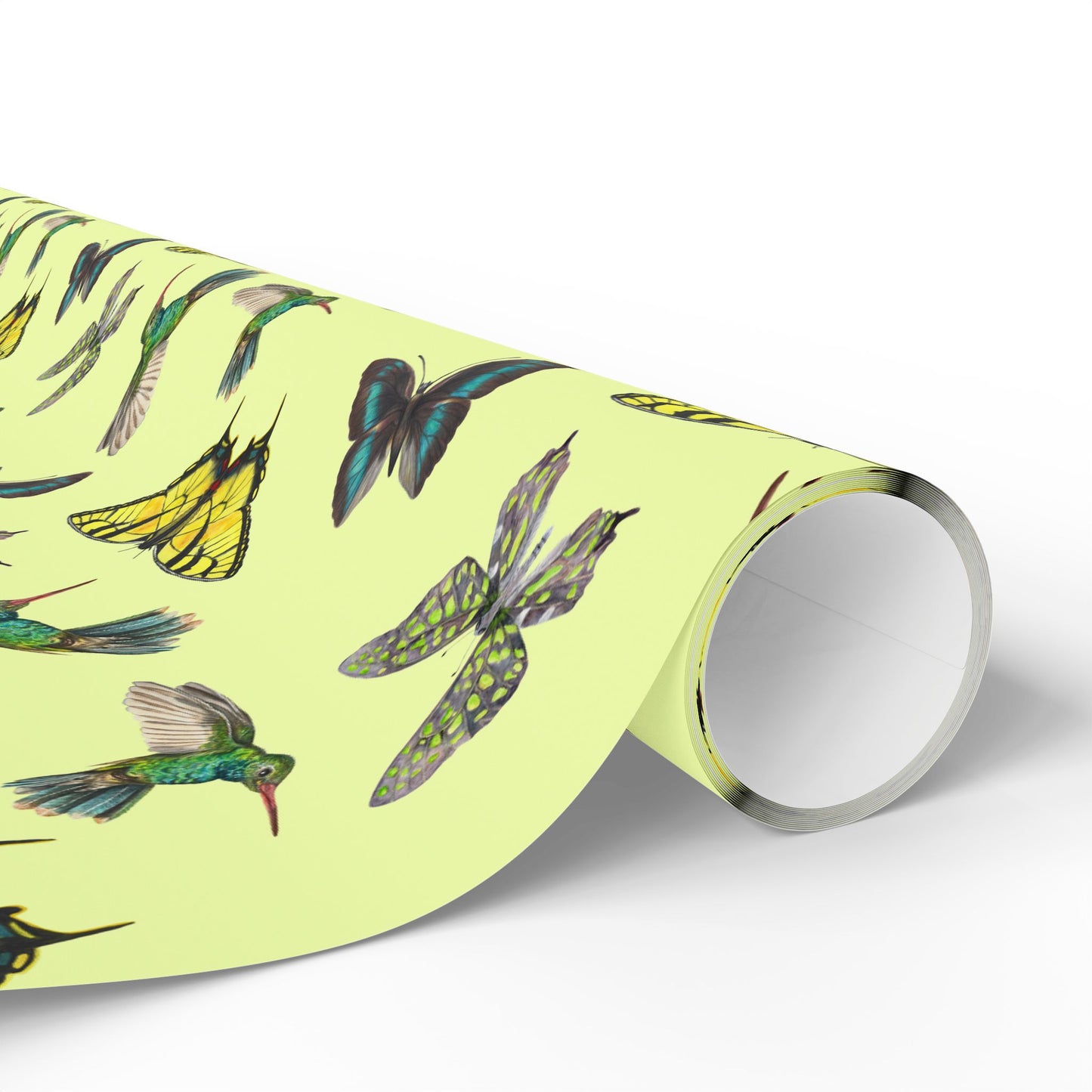 Butterfly & Bird Wrapping Paper - Eco-Friendly Gift Wrap, Floral Design for Holidays, Birthdays, Special Occasions, Artisan Decor