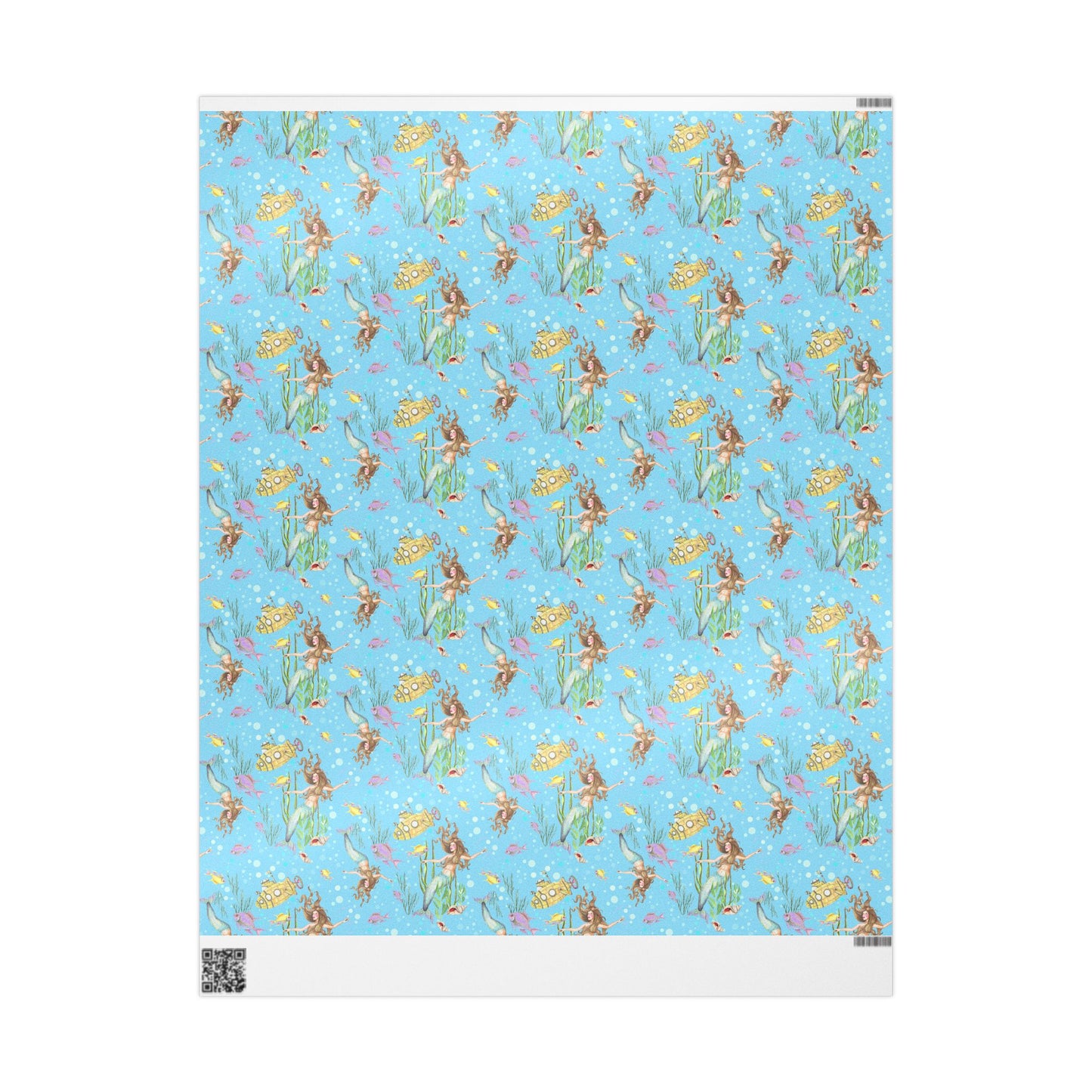 Mermaid Themed Wrapping Paper, Ocean Party Gift Wrap, Birthday & Holiday Wrap, Nautical Decor, Unique Gift Presentation