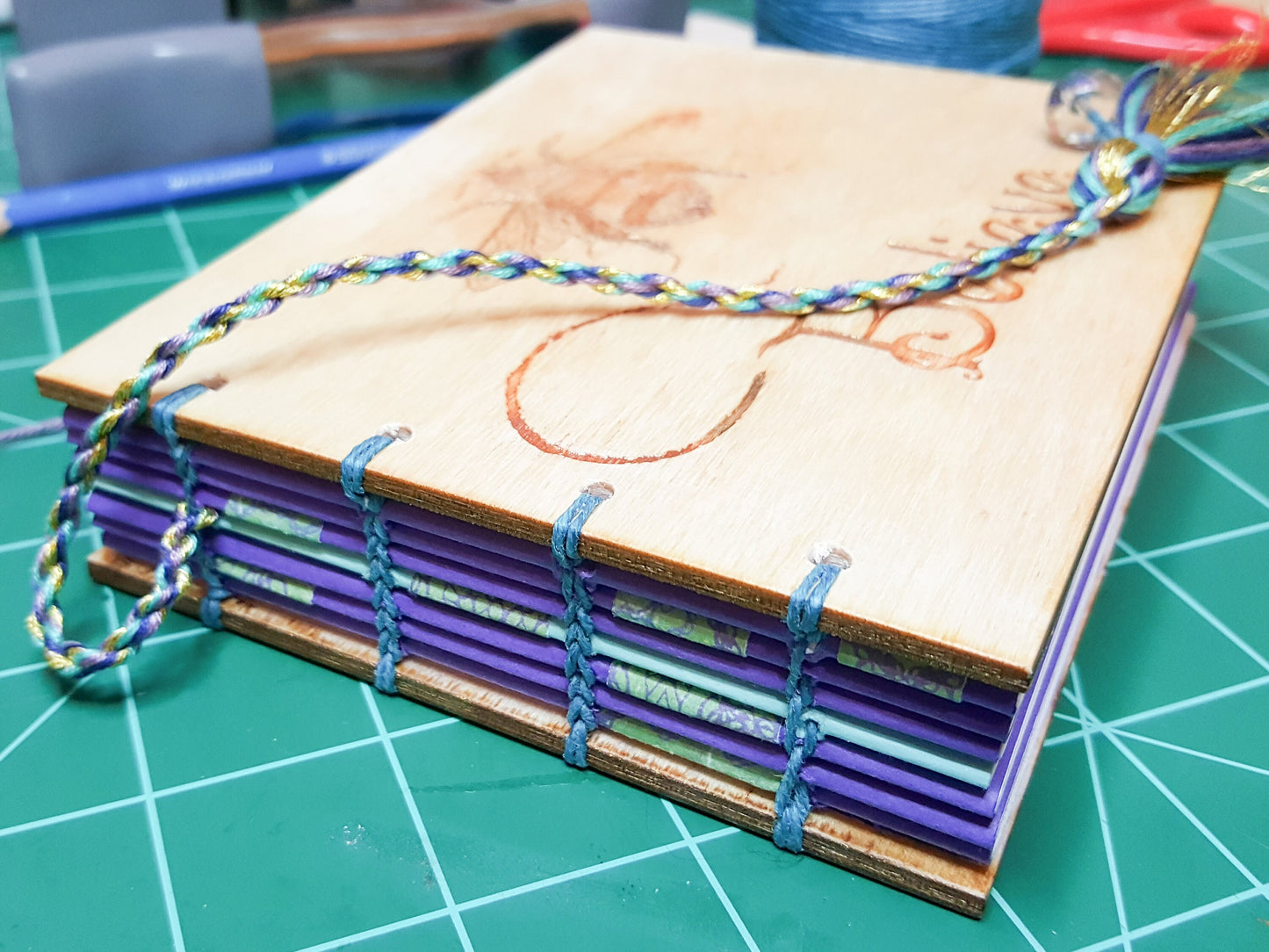 Believe Journal Engraved with Bee on Wooden Cover - Uncommon Journaling Gift