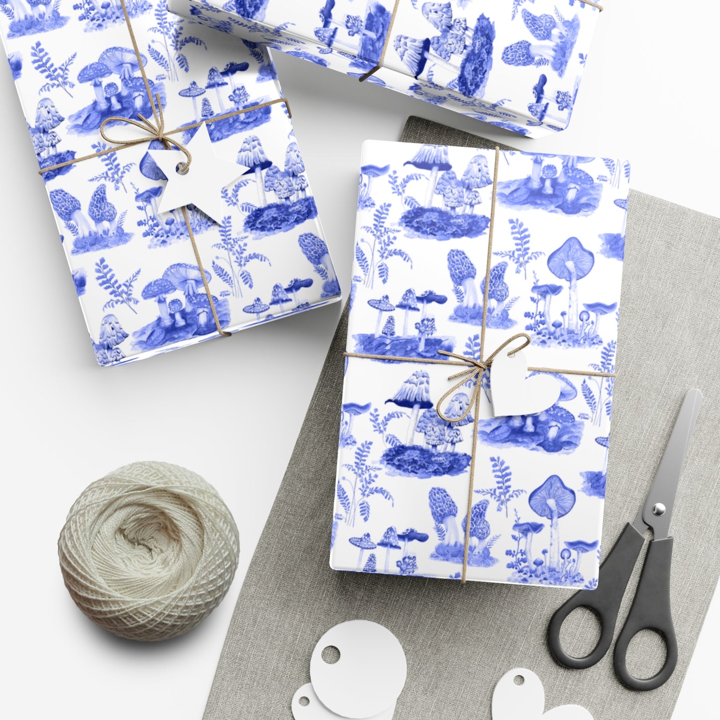 Elegant Botanical Gift Wrap Papers | Blue Toile Botanic Wrapping Paper for All Occasions, Birthday Gifts, Holiday Wrapping, Baby Showers, [...]