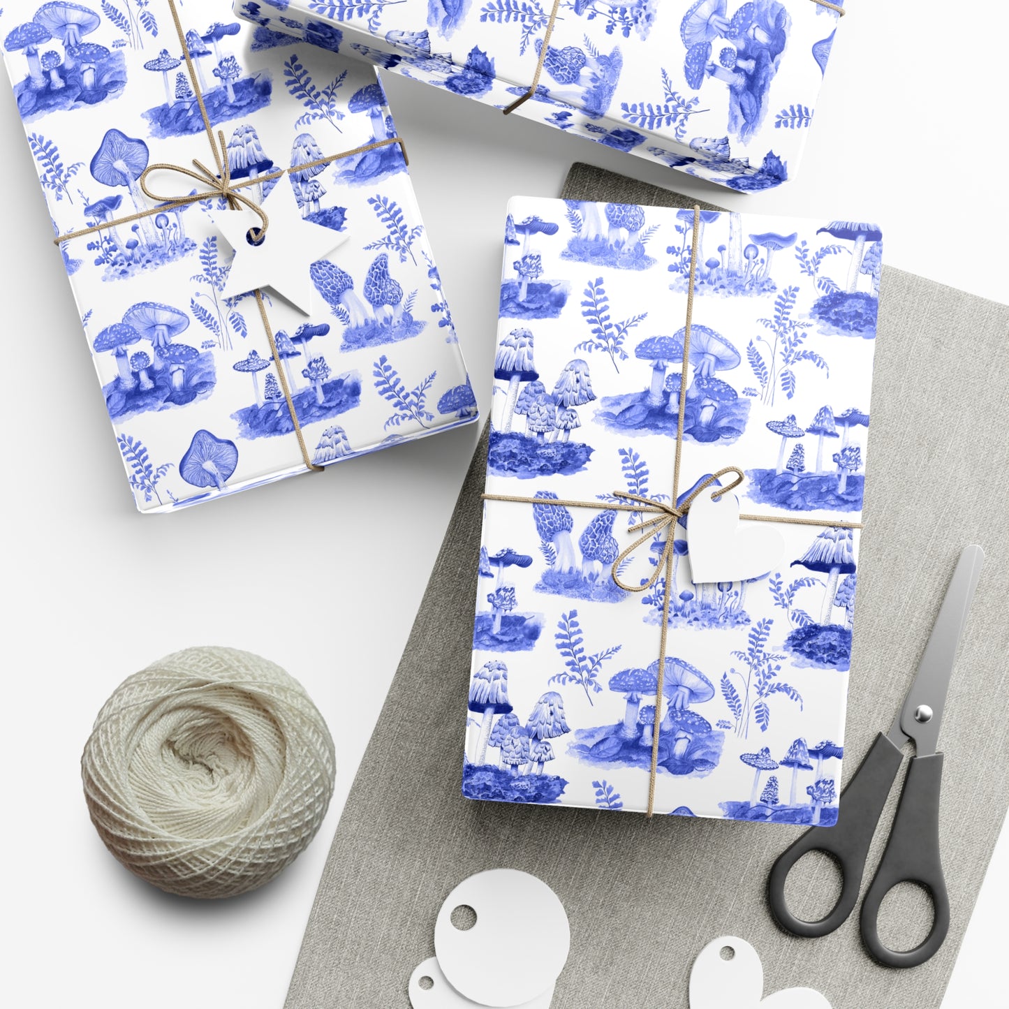 Elegant Botanical Gift Wrap Papers | Blue Toile Botanic Wrapping Paper for All Occasions, Birthday Gifts, Holiday Wrapping, Baby Showers, [...]