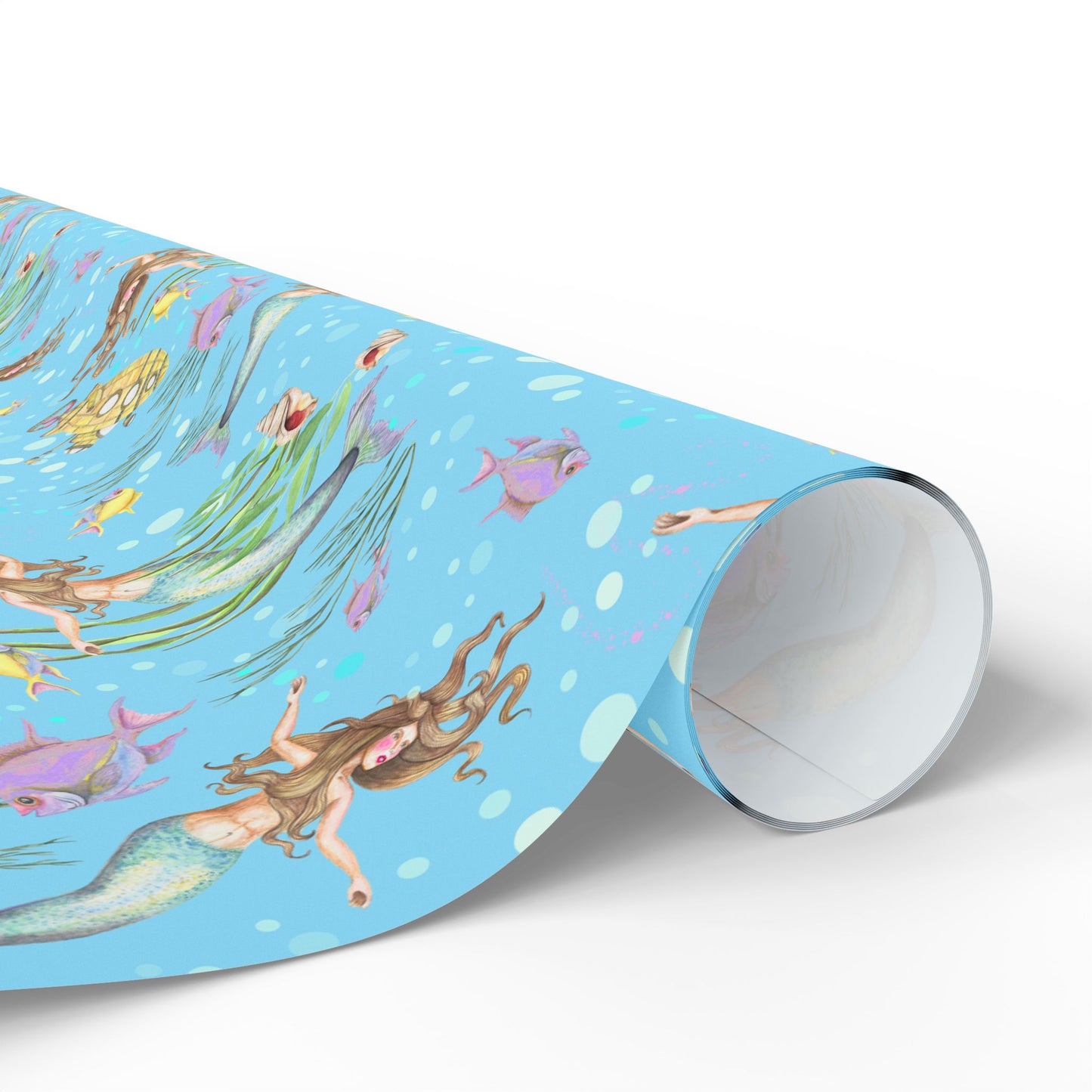 Mermaid Themed Wrapping Paper, Ocean Party Gift Wrap, Birthday & Holiday Wrap, Nautical Decor, Unique Gift Presentation