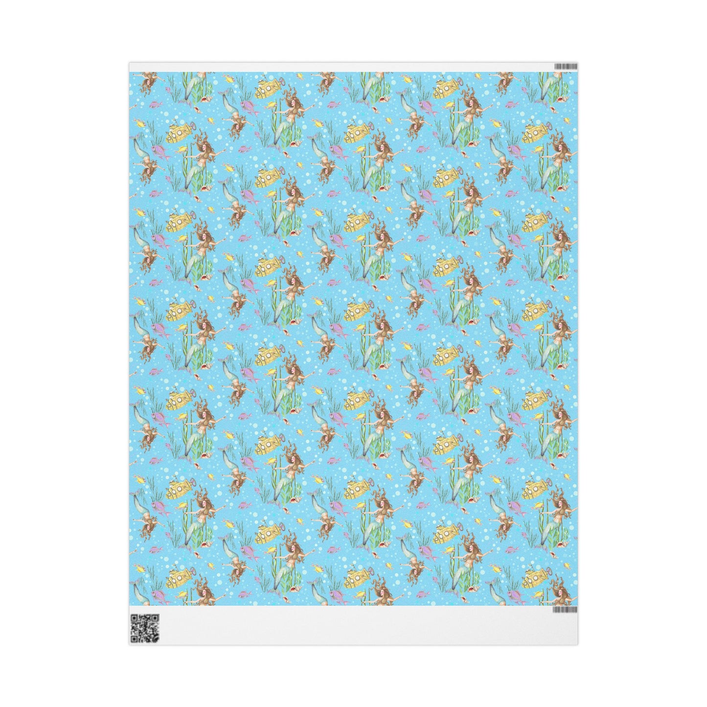 Mermaid Themed Wrapping Paper, Ocean Party Gift Wrap, Birthday & Holiday Wrap, Nautical Decor, Unique Gift Presentation