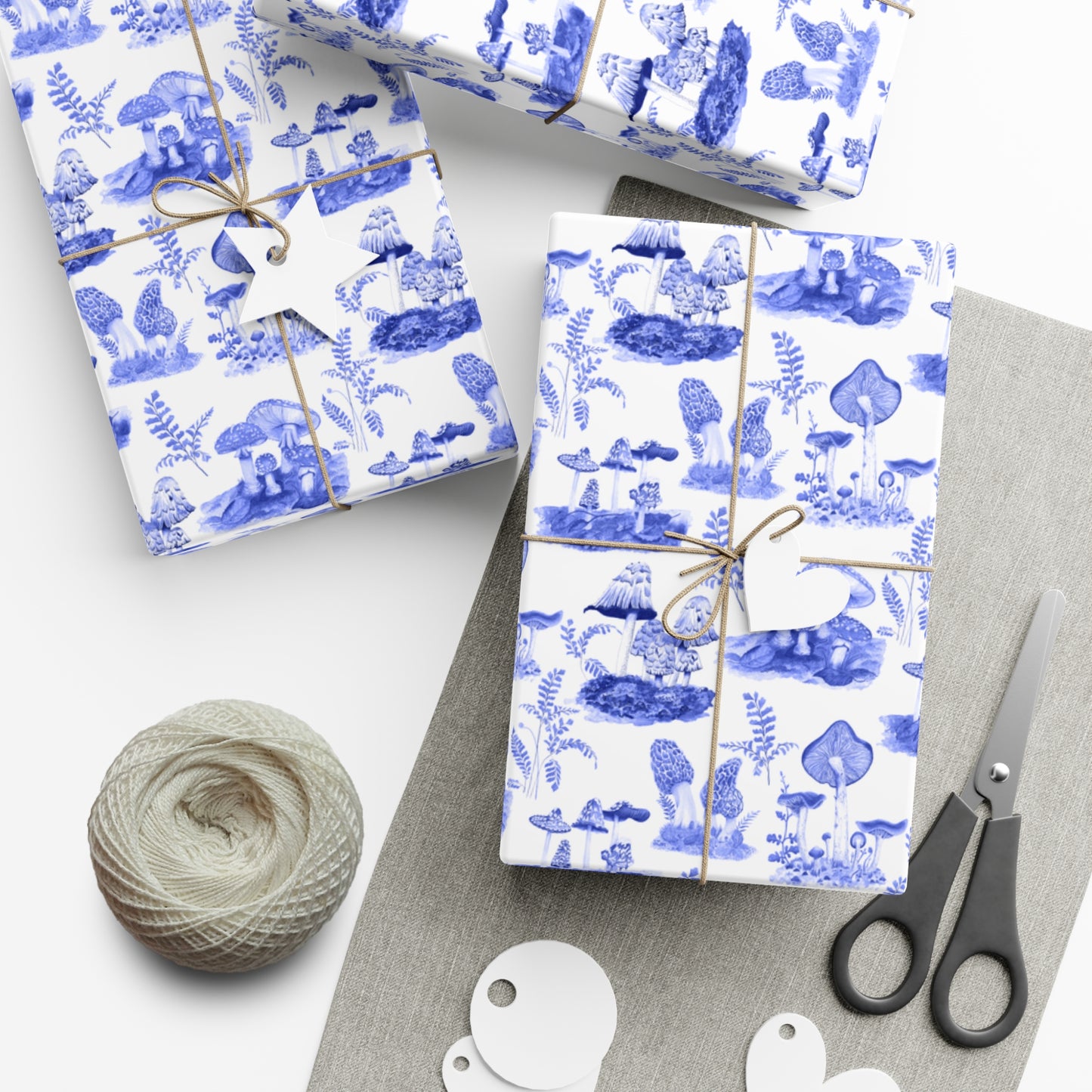Elegant Botanical Gift Wrap Papers | Blue Toile Botanic Wrapping Paper for All Occasions, Birthday Gifts, Holiday Wrapping, Baby Showers, [...]