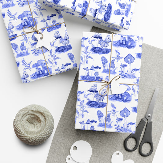 Elegant Botanical Gift Wrap Papers | Blue Toile Botanic Wrapping Paper for All Occasions, Birthday Gifts, Holiday Wrapping, Baby Showers, [...]