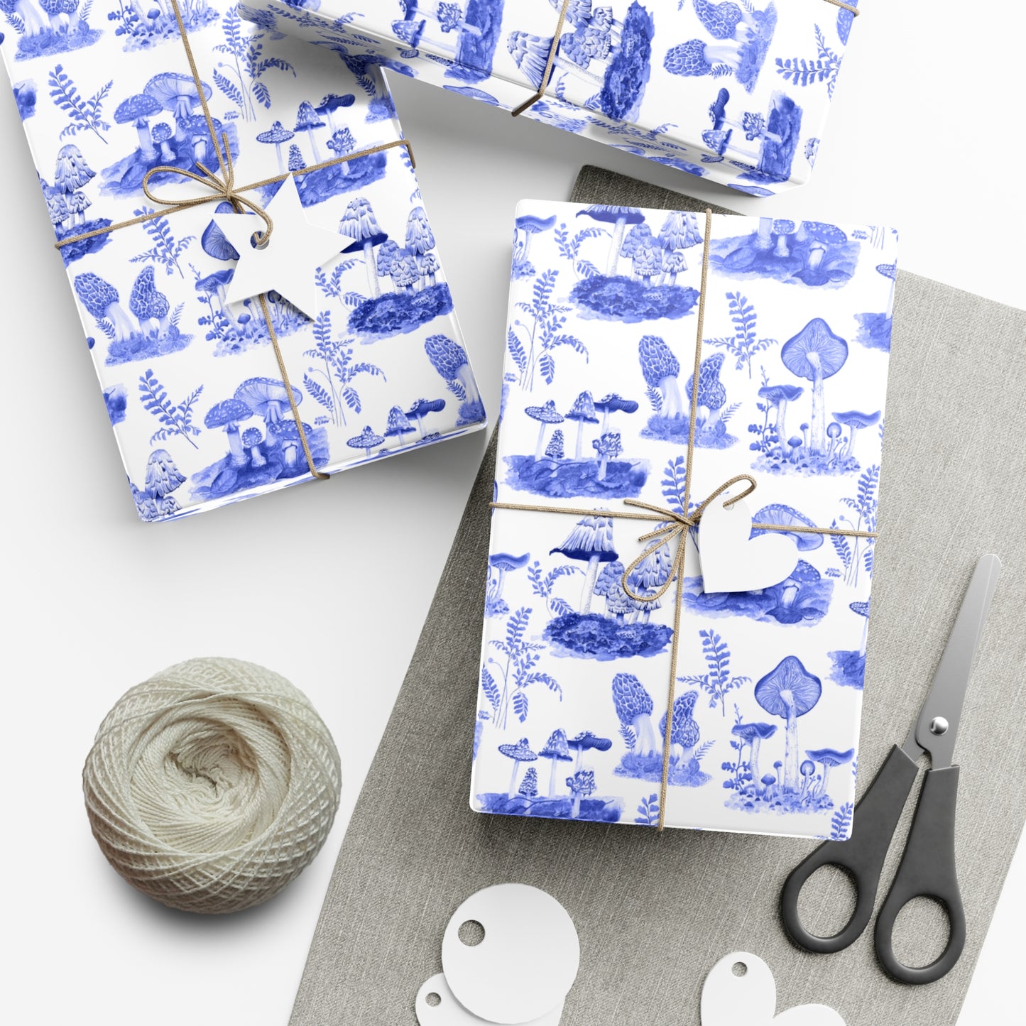 Elegant Botanical Gift Wrap Papers | Blue Toile Botanic Wrapping Paper for All Occasions, Birthday Gifts, Holiday Wrapping, Baby Showers, [...]