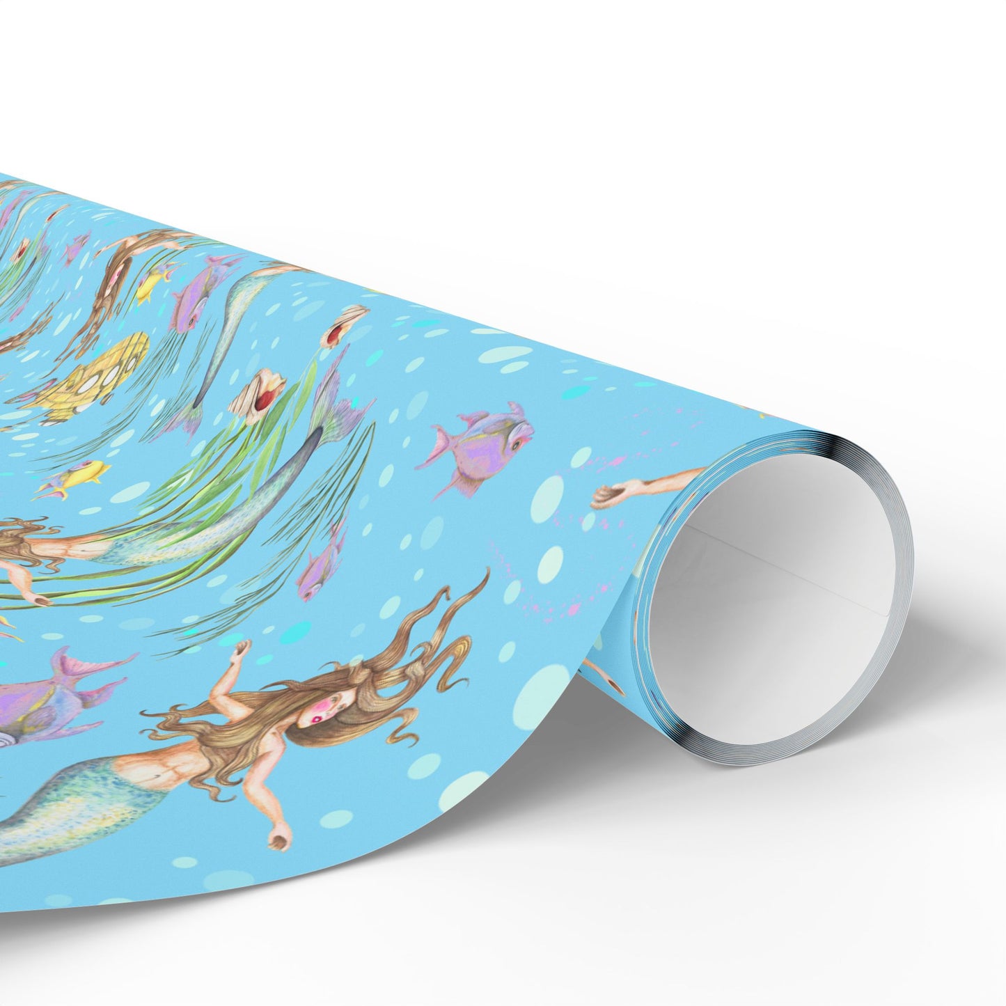Mermaid Themed Wrapping Paper, Ocean Party Gift Wrap, Birthday & Holiday Wrap, Nautical Decor, Unique Gift Presentation