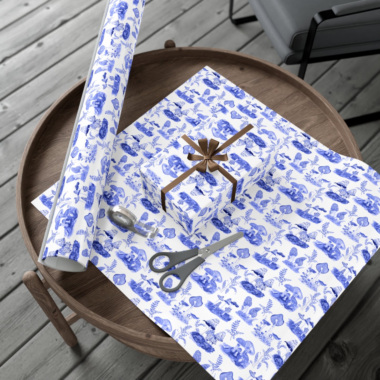 Elegant Botanical Gift Wrap Papers | Blue Toile Botanic Wrapping Paper for All Occasions, Birthday Gifts, Holiday Wrapping, Baby Showers, [...]