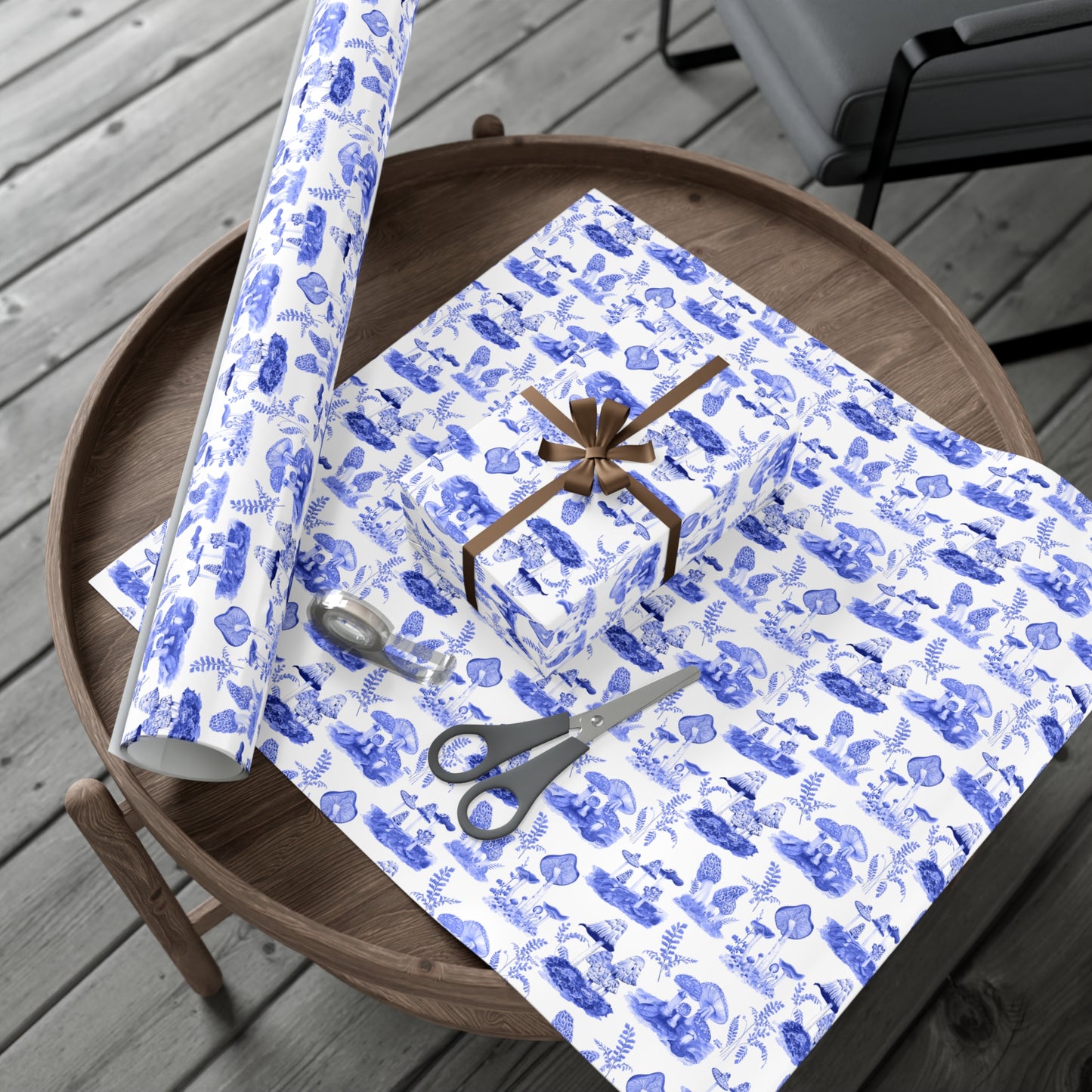 Elegant Botanical Gift Wrap Papers | Blue Toile Botanic Wrapping Paper for All Occasions, Birthday Gifts, Holiday Wrapping, Baby Showers, [...]