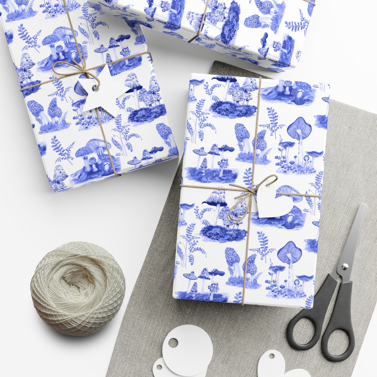 Elegant Botanical Gift Wrap Papers | Blue Toile Botanic Wrapping Paper for All Occasions, Birthday Gifts, Holiday Wrapping, Baby Showers, [...]
