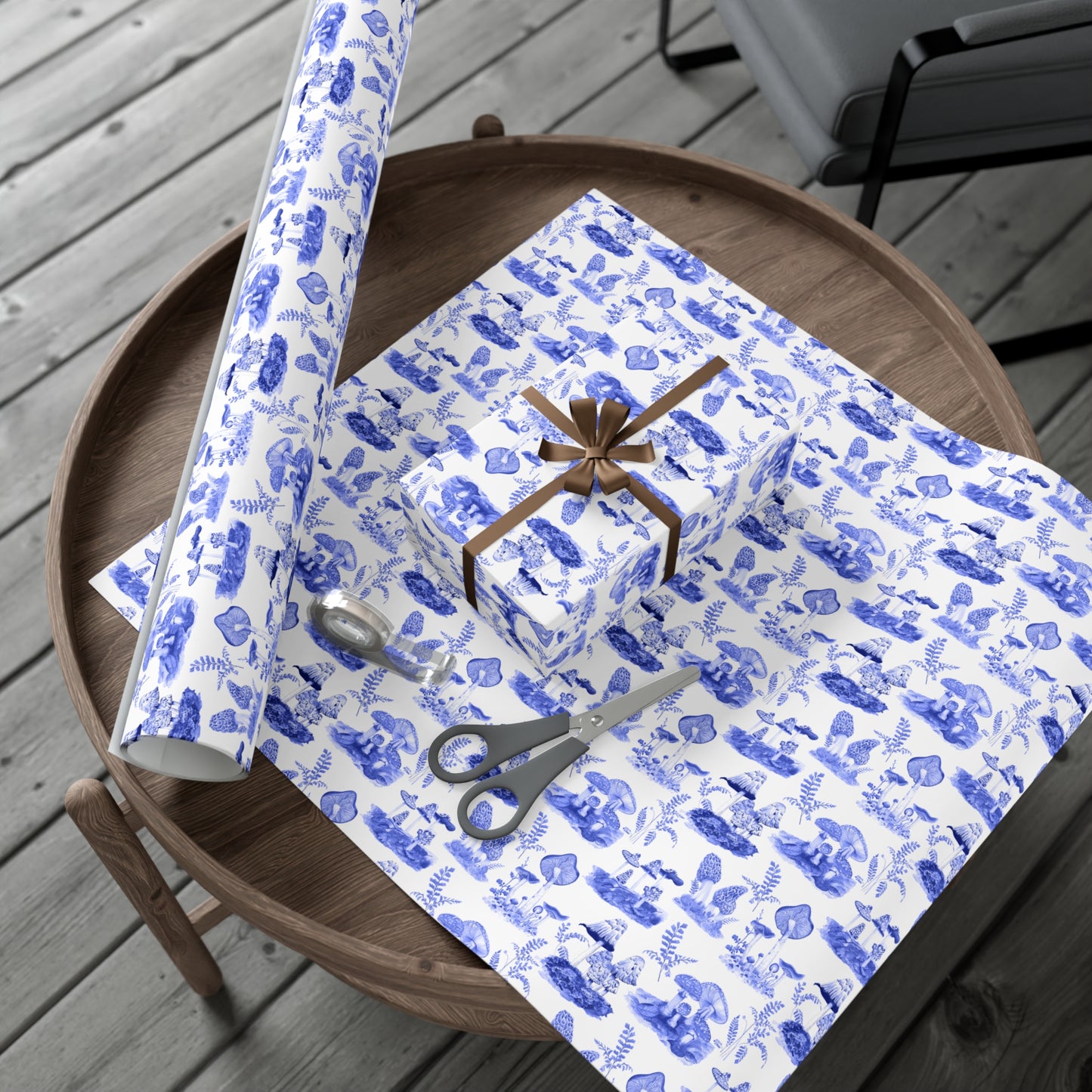Elegant Botanical Gift Wrap Papers | Blue Toile Botanic Wrapping Paper for All Occasions, Birthday Gifts, Holiday Wrapping, Baby Showers, [...]