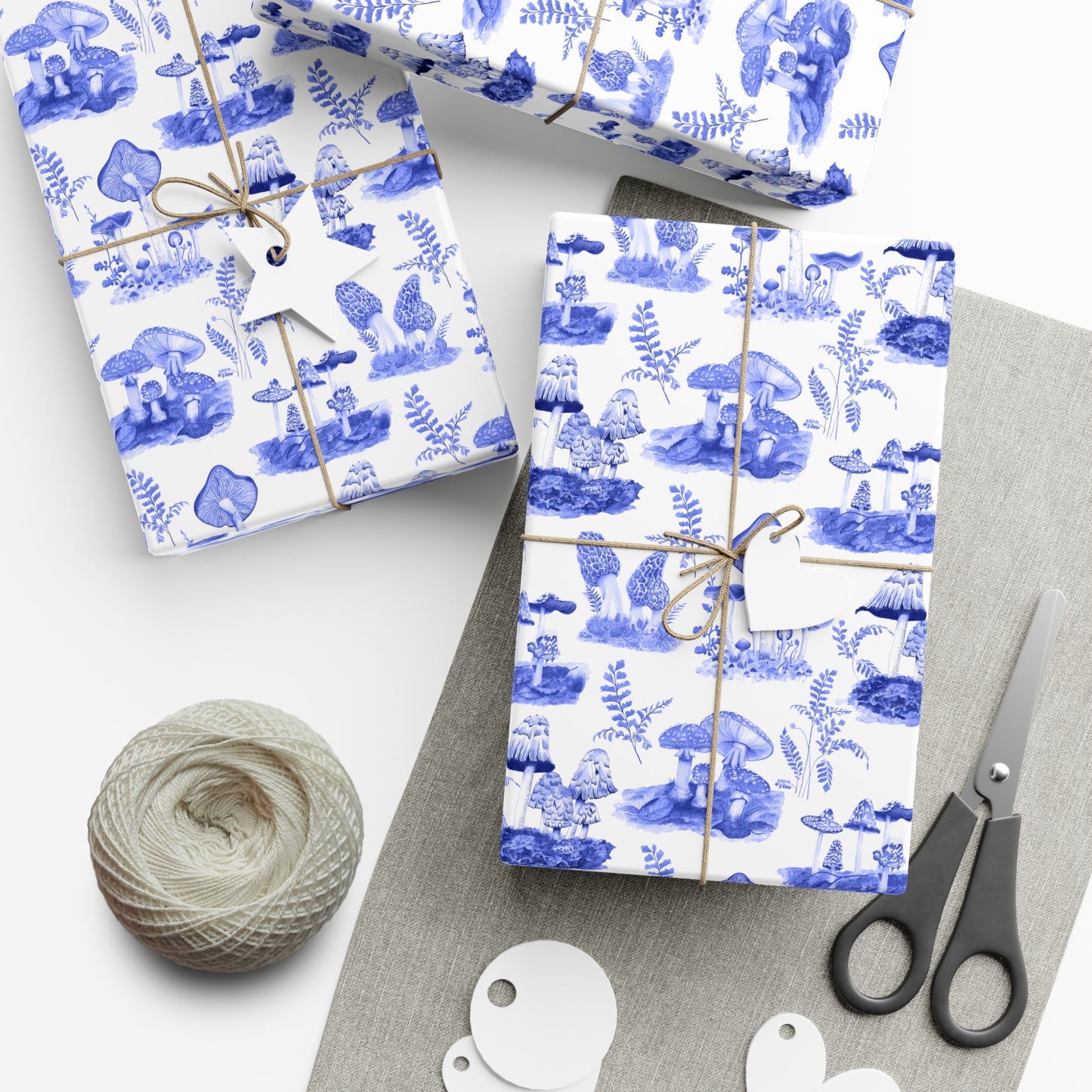 Elegant Botanical Gift Wrap Papers | Blue Toile Botanic Wrapping Paper for All Occasions, Birthday Gifts, Holiday Wrapping, Baby Showers, [...]