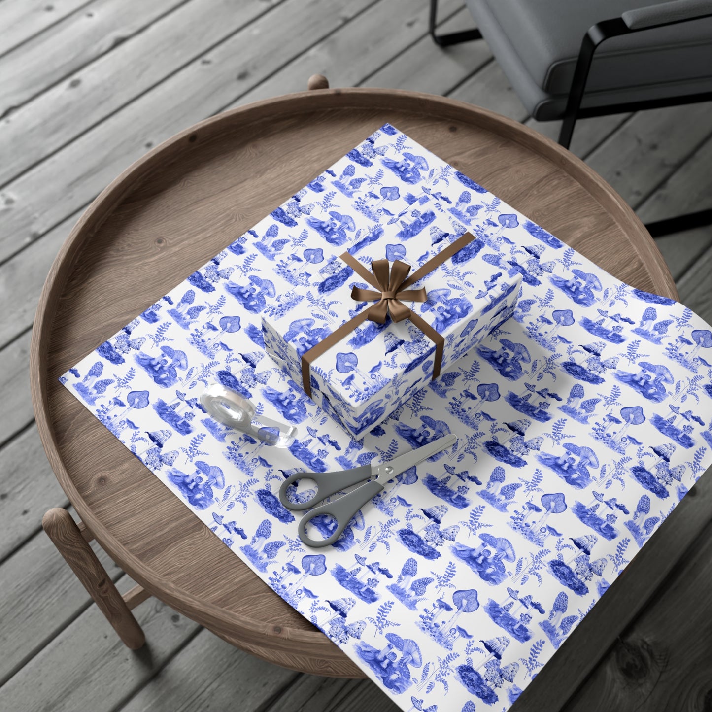 Elegant Botanical Gift Wrap Papers | Blue Toile Botanic Wrapping Paper for All Occasions, Birthday Gifts, Holiday Wrapping, Baby Showers, [...]