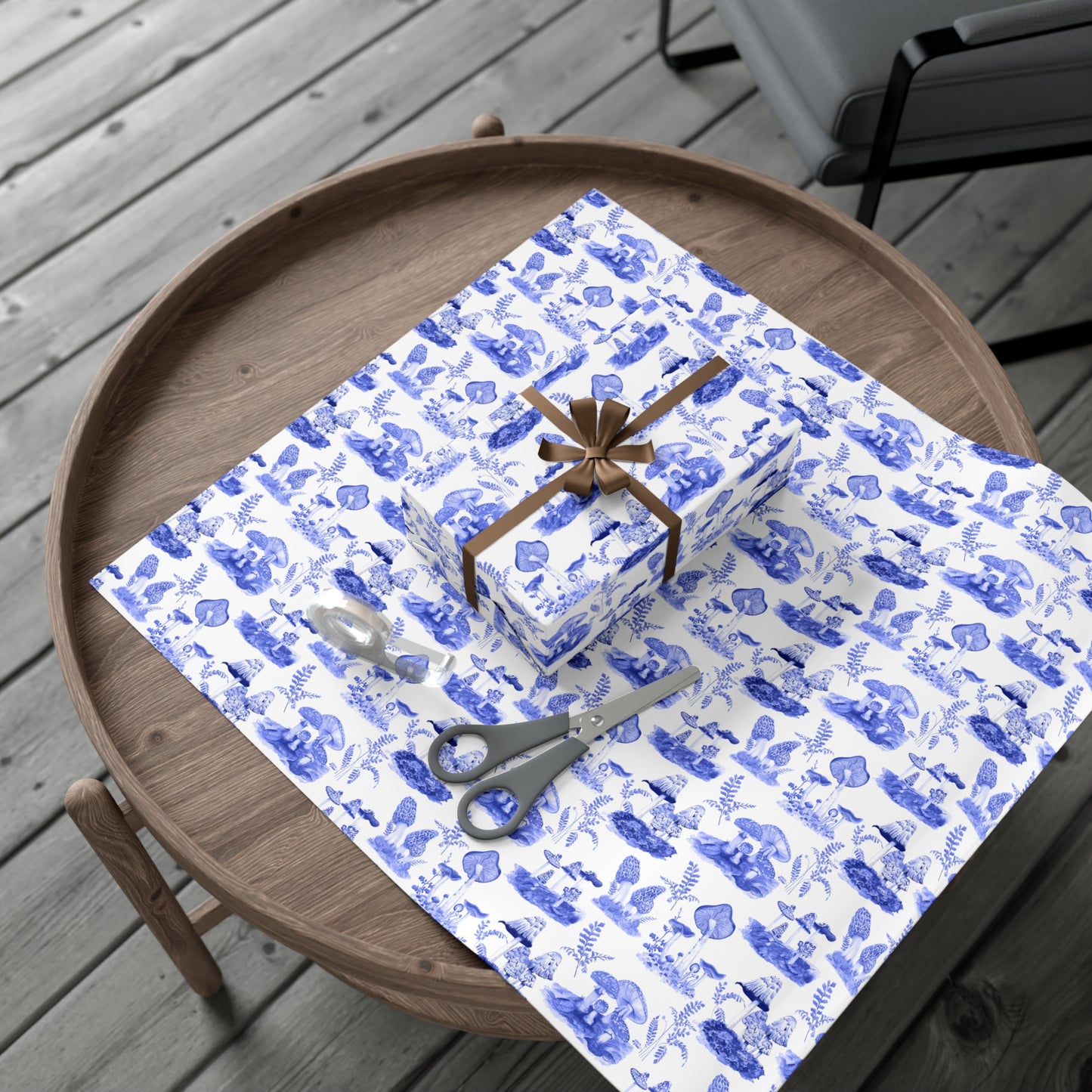 Elegant Botanical Gift Wrap Papers | Blue Toile Botanic Wrapping Paper for All Occasions, Birthday Gifts, Holiday Wrapping, Baby Showers, [...]