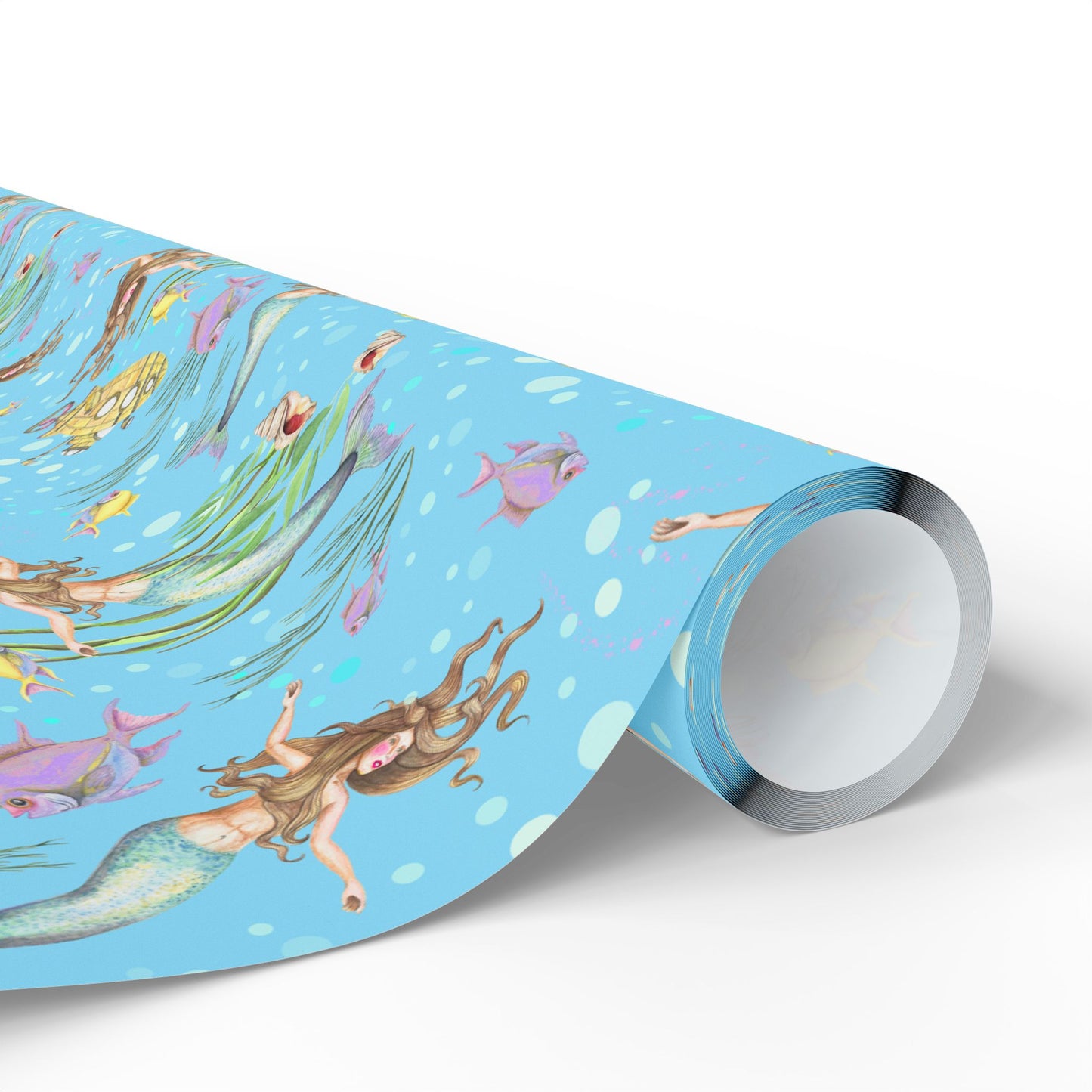 Mermaid Themed Wrapping Paper, Ocean Party Gift Wrap, Birthday & Holiday Wrap, Nautical Decor, Unique Gift Presentation