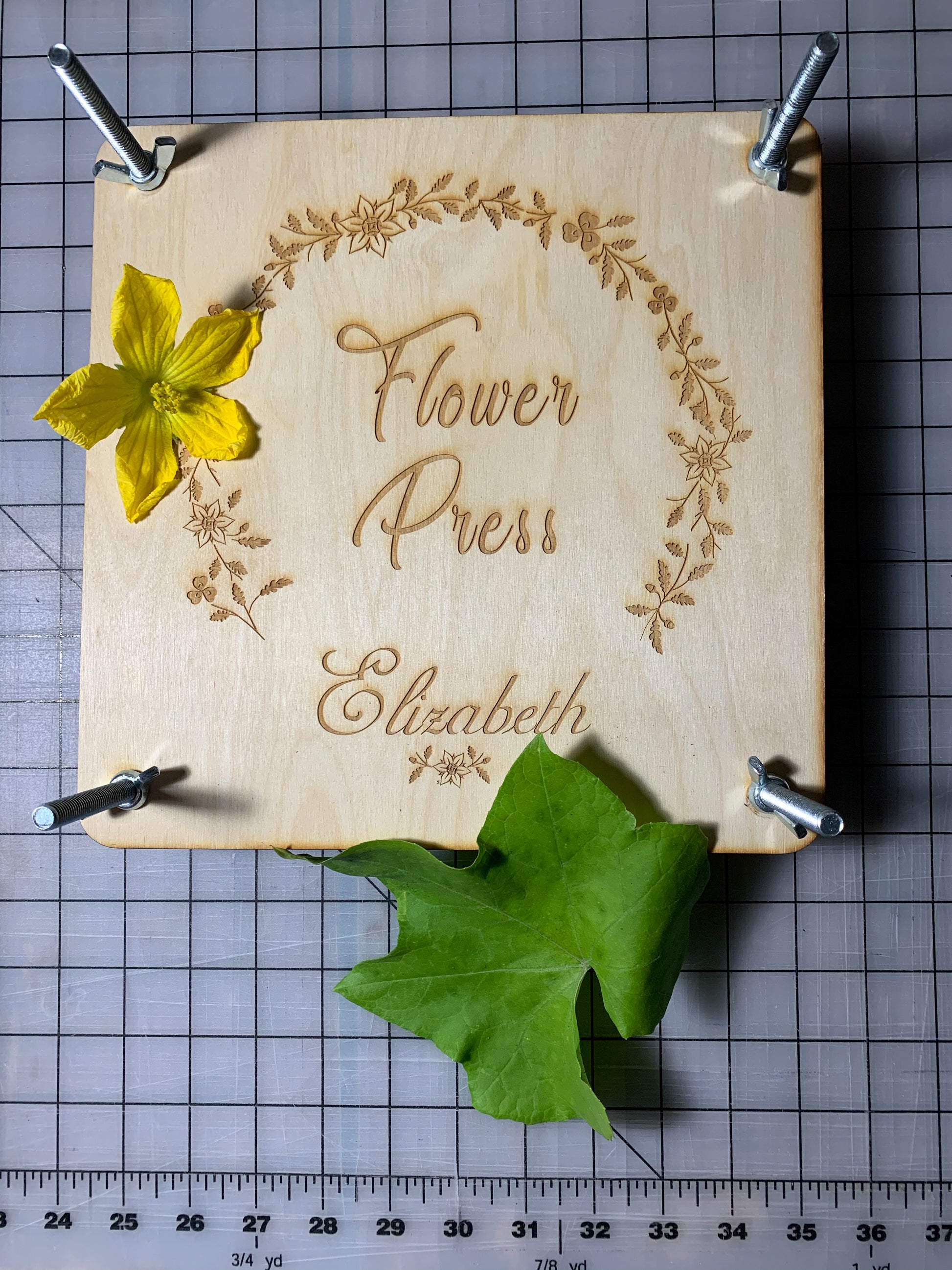 Personalized Large Flower Press