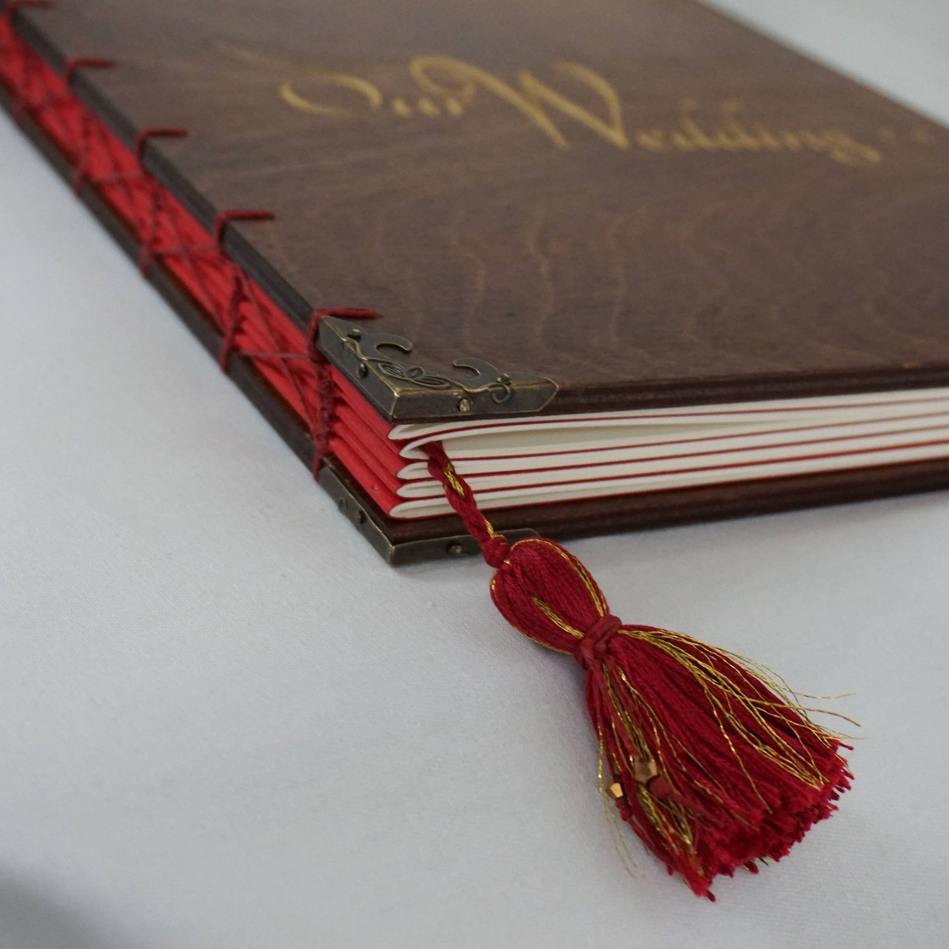 Custom  Wedding Guest Book - Hand Bound