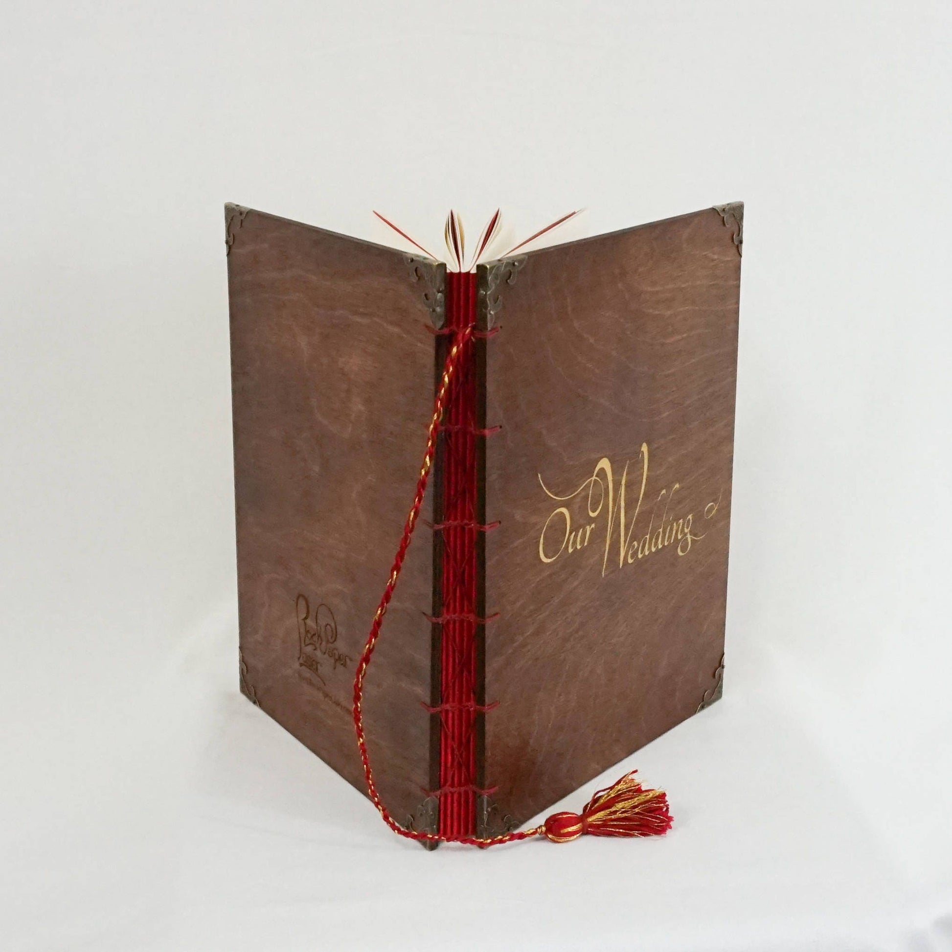 Custom  Wedding Guest Book - Hand Bound