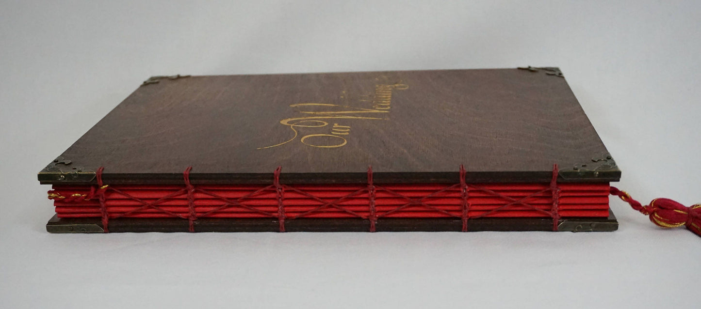 Custom  Wedding Guest Book - Hand Bound