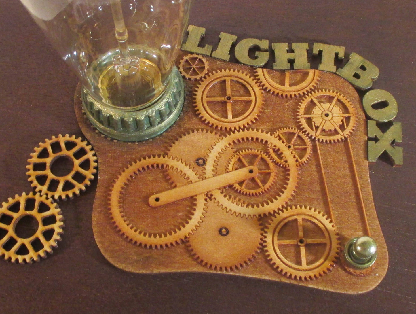 Light Box Retro Steampunk Lamp - Edison Bulb - Upcycled Cigar Box with Antique Replica Components