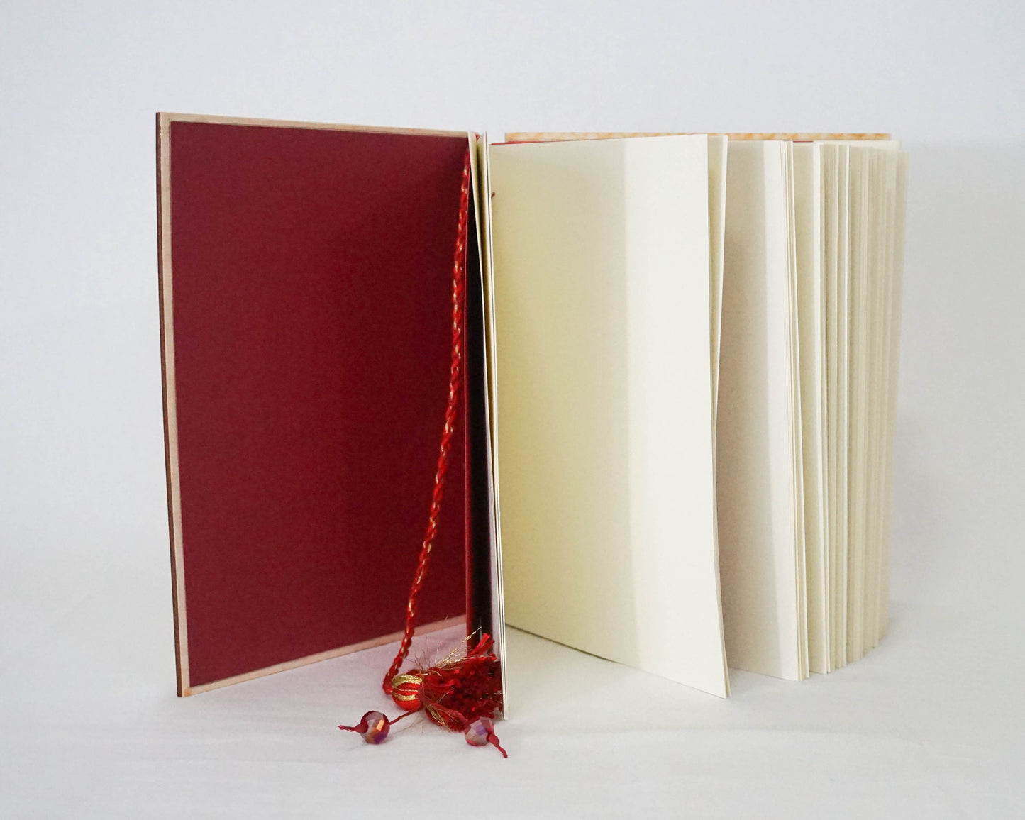 Handbound Journal with Wood Cover Engraved with Roses