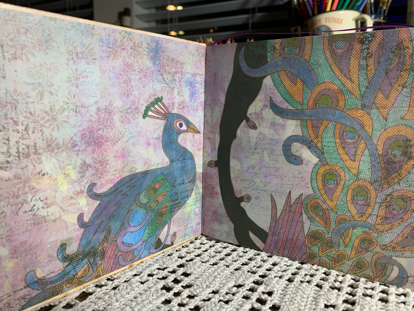 Square Buddha Art Journal with Wooden Cover and Veneer Detailing