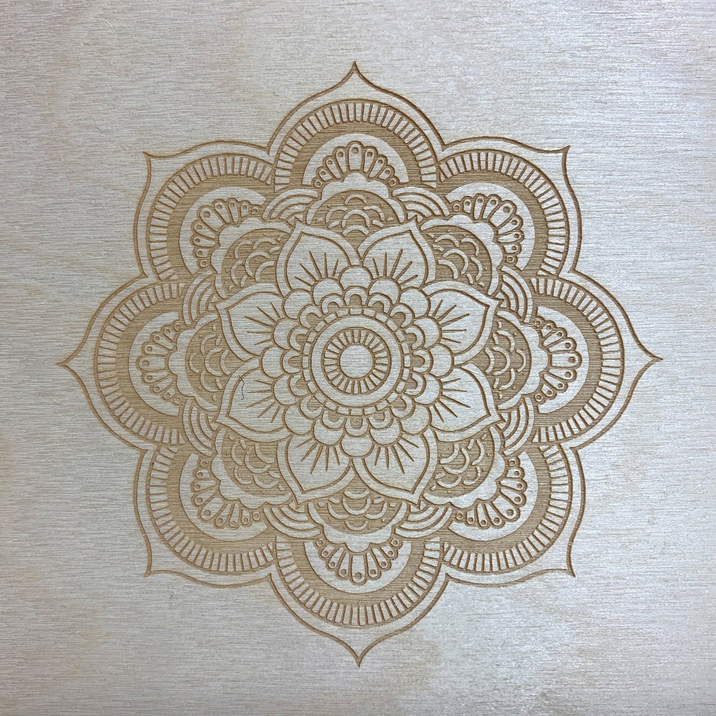 Art Journal with Wooden Cover and Engraved Mandala