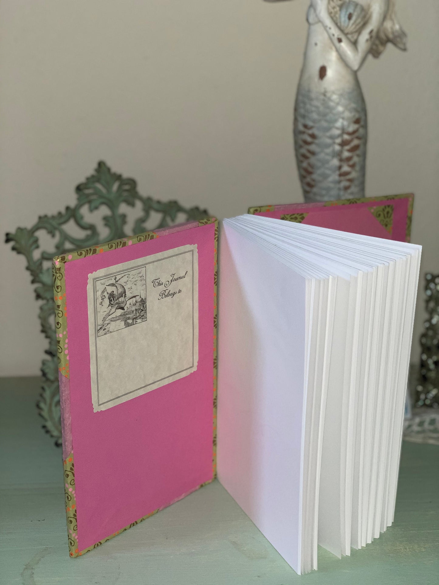 JOURNAL - Hand bound with Decorative Exposed Binding and Library Pocket