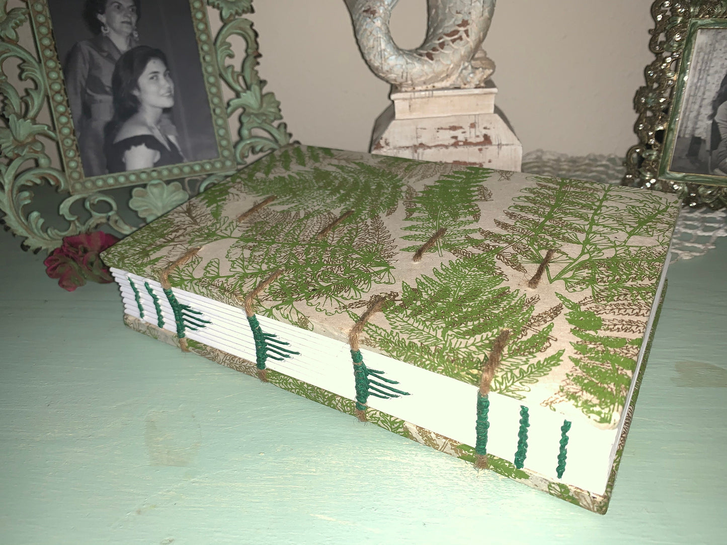 JOURNAL - Handbound with Decorative Exposed Binding and Fan Pocket